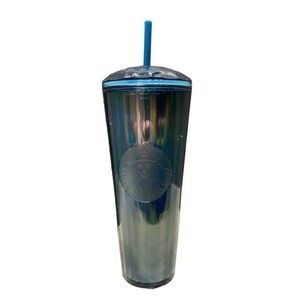 Starbucks Ocean Blue Dome Kaleidoscope Iridescent Prism Venti 2022 HTF
